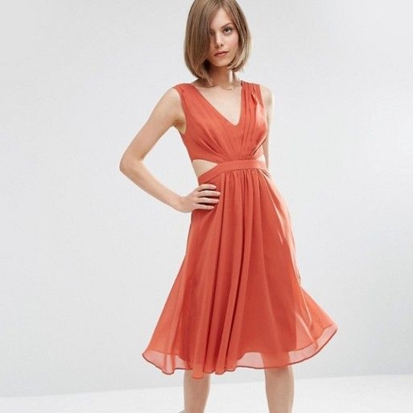 ASOS Dresses & Skirts - ASOS Side Cut Out Midi Dress size 8